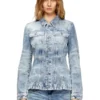 de-katerin-fsh Fitted jacket in lasered cotton-hemp denim