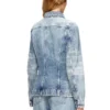 de-katerin-fsh Fitted jacket in lasered cotton-hemp denim