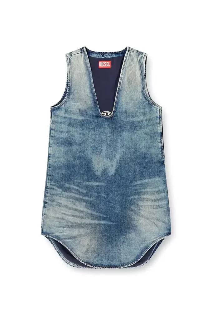 de-laris-dress-s Short dress in marbled denim