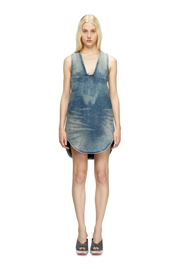 de-laris-dress-s Short dress in marbled denim
