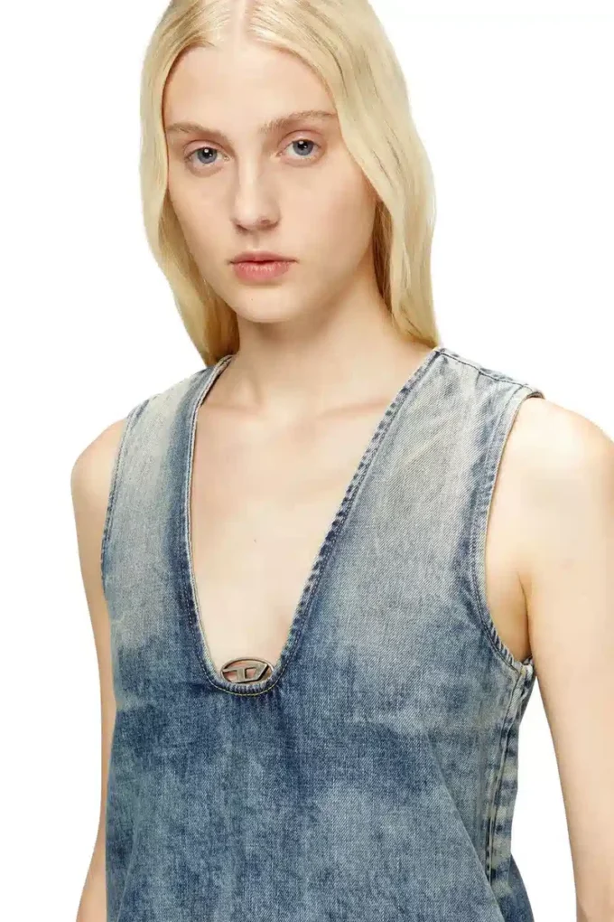 de-laris-dress-s Short dress in marbled denim