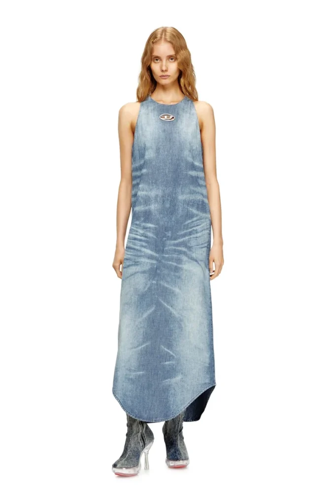 de-lina-s Long dress in marbled denim