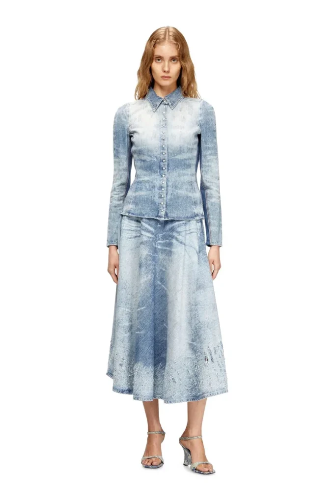 de-masly-fsh Shirt in distressed honeycomb denim