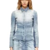 de-masly-fsh Shirt in distressed honeycomb denim