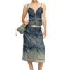 de-mellis-s Top in gradient fluid denim
