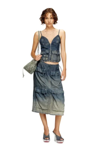 de-mellis-s Top in gradient fluid denim