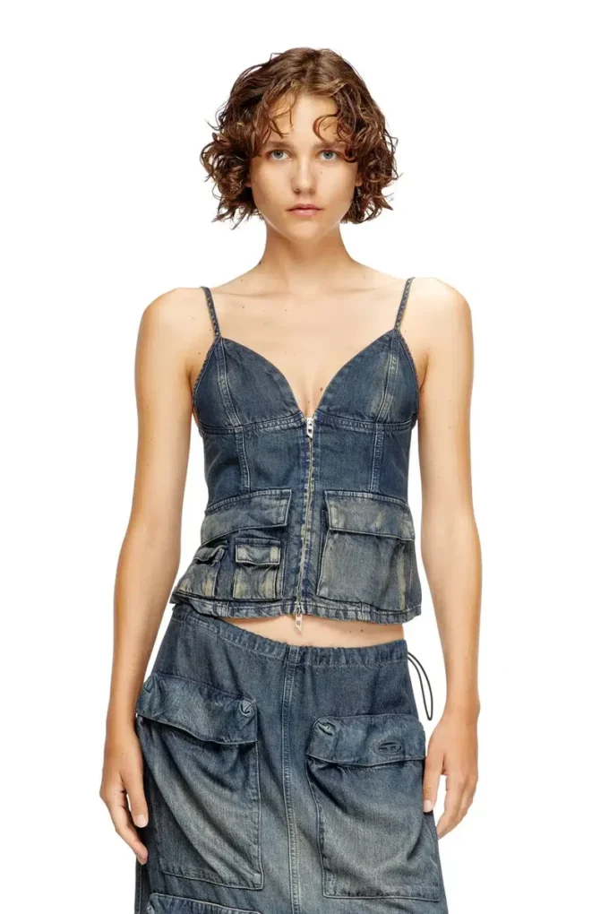 de-mellis-s Top in gradient fluid denim