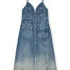 de-melvi-s Dress in fluid laser-worn denim