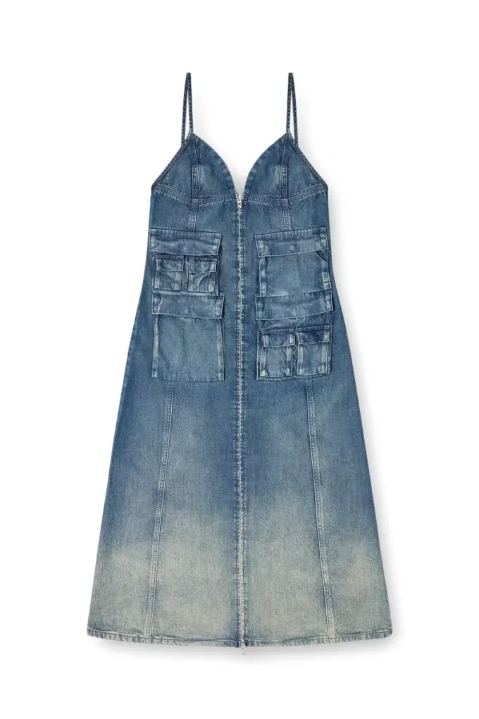 de-melvi-s Dress in fluid laser-worn denim