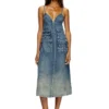 de-melvi-s Dress in fluid laser-worn denim