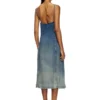de-melvi-s Dress in fluid laser-worn denim