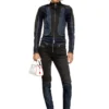 de-morny-s Biker-style jacket in bicolour denim