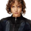 de-morny-s Biker-style jacket in bicolour denim
