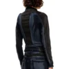 de-morny-s Biker-style jacket in bicolour denim