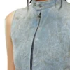de-nata-fse Second-skin denim top with biker details