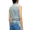 de-nata-fse Second-skin denim top with biker details