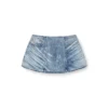 de-nora-fsh Belt skirt in lasered cotton-hemp denim