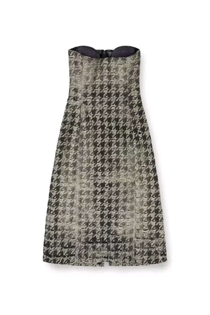 de-olivia-fsh Midi dress in houndstooth-weave denim