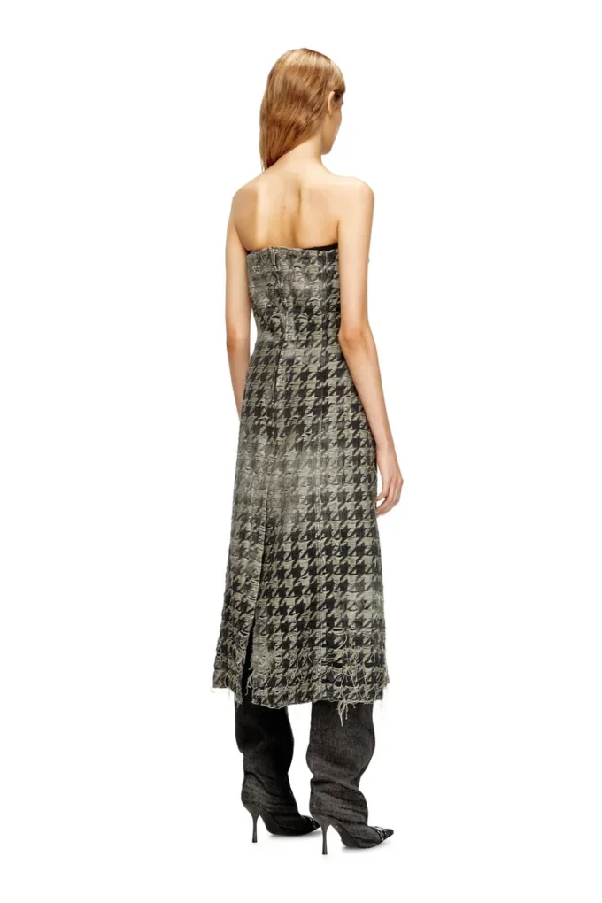 de-olivia-fsh Midi dress in houndstooth-weave denim