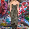 de-olivia-fsh Midi dress in houndstooth-weave denim