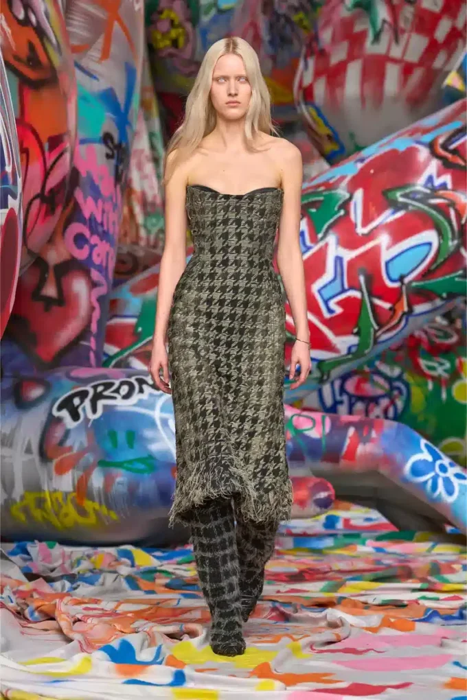 de-olivia-fsh Midi dress in houndstooth-weave denim