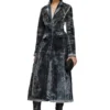 de-pia-fse Coat in pinstriped devoré denim