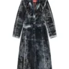 de-pia-fse Coat in pinstriped devoré denim