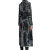 de-pia-fse Coat in pinstriped devoré denim