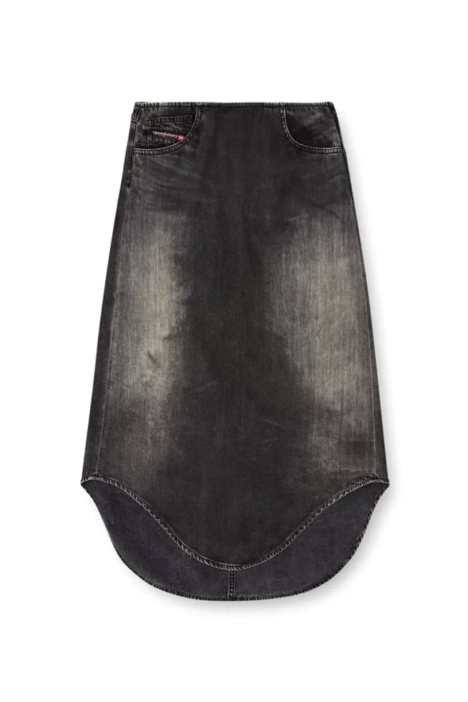 de-plumy-s Denim midi skirt with shadow effect