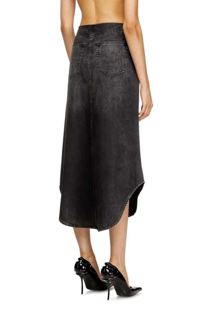 de-plumy-s Denim midi skirt with shadow effect
