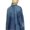 de-priss Henley top in contrast-effect denim