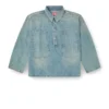 de-priss Henley top in utility-style denim