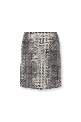 de- rathian-fsh Midi skirt in Prince of Wales jacquard denim