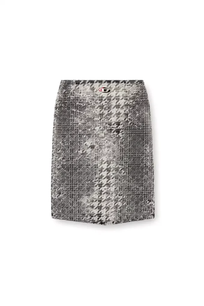 de- rathian-fsh Midi skirt in Prince of Wales jacquard denim