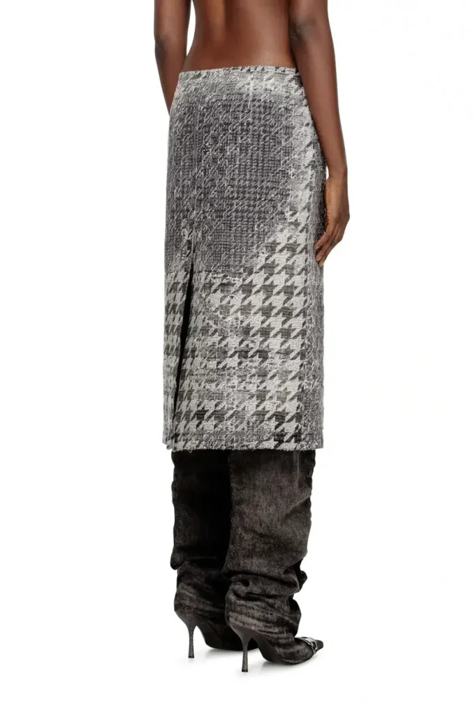 de- rathian-fsh Midi skirt in Prince of Wales jacquard denim