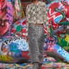 de- rathian-fsh Midi skirt in Prince of Wales jacquard denim