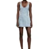 de-sweeney-s1 Short dress in houndstooth denim with crystals
