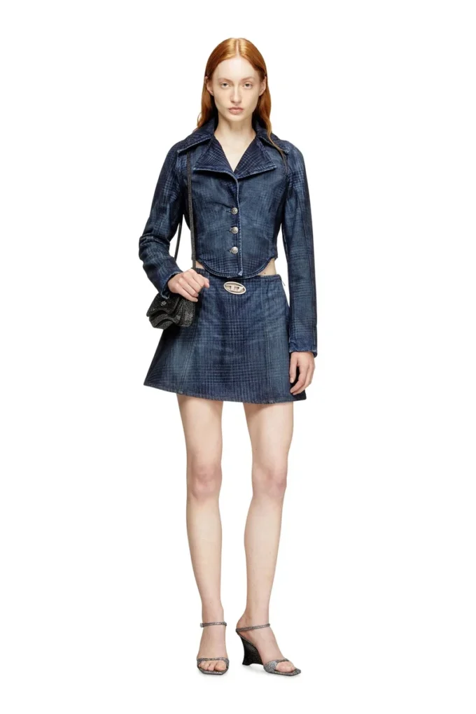de-sweny-s1 Mini skirt in Prince of Wales denim
