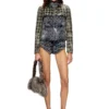 de-tapi-fsh1 Sleeveless top in houndstooth tie-dye denim