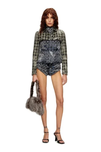 de-tapi-fsh1 Sleeveless top in houndstooth tie-dye denim