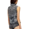 de-tapi-fsh1 Sleeveless top in houndstooth tie-dye denim