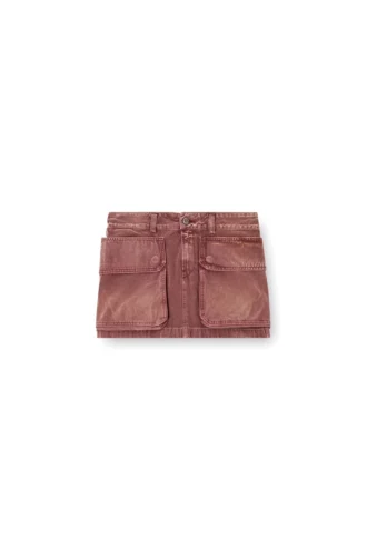 de-ton Denim miniskirt with patch pockets