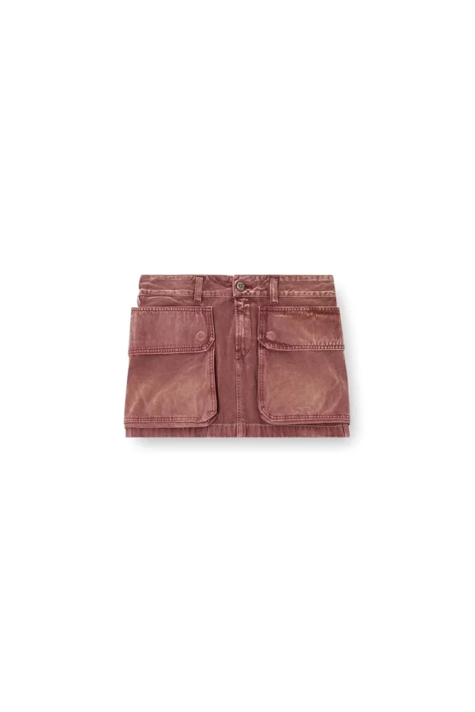 de-ton Denim miniskirt with patch pockets
