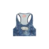 de-top-fse Cropped denim top with crystal plaque