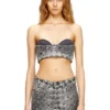 de-toppys-fsh Bralette in Prince of Wales jacquard denim