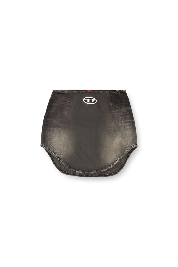 de-vany-s Denim mini skirt with Oval D logo