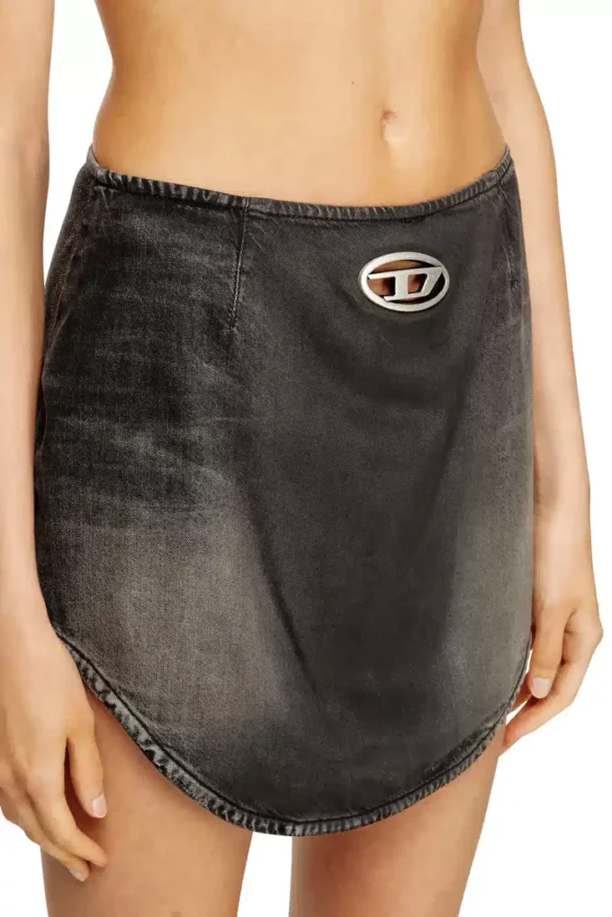 de-vany-s Denim mini skirt with Oval D logo