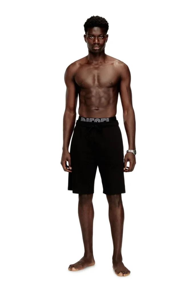 devin-d-pop Cotton lounge shorts with Diesel logo