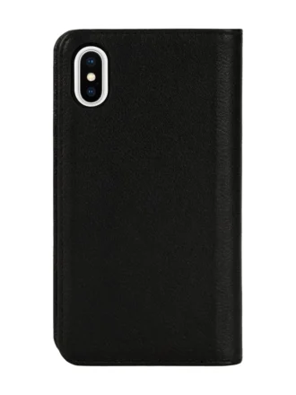 diesel 2-in-1 folio case for iphone xs & iphone x Black leather printed and debossed logo case, iPhone XS & X