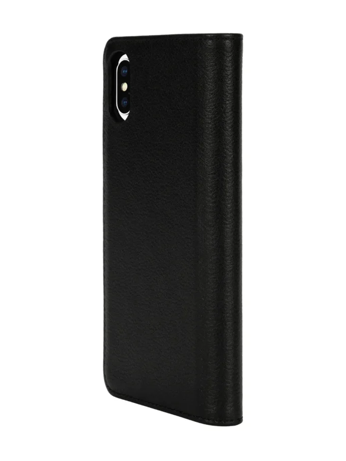 diesel 2-in-1 folio case for iphone xs & iphone x Black leather printed and debossed logo case, iPhone XS & X